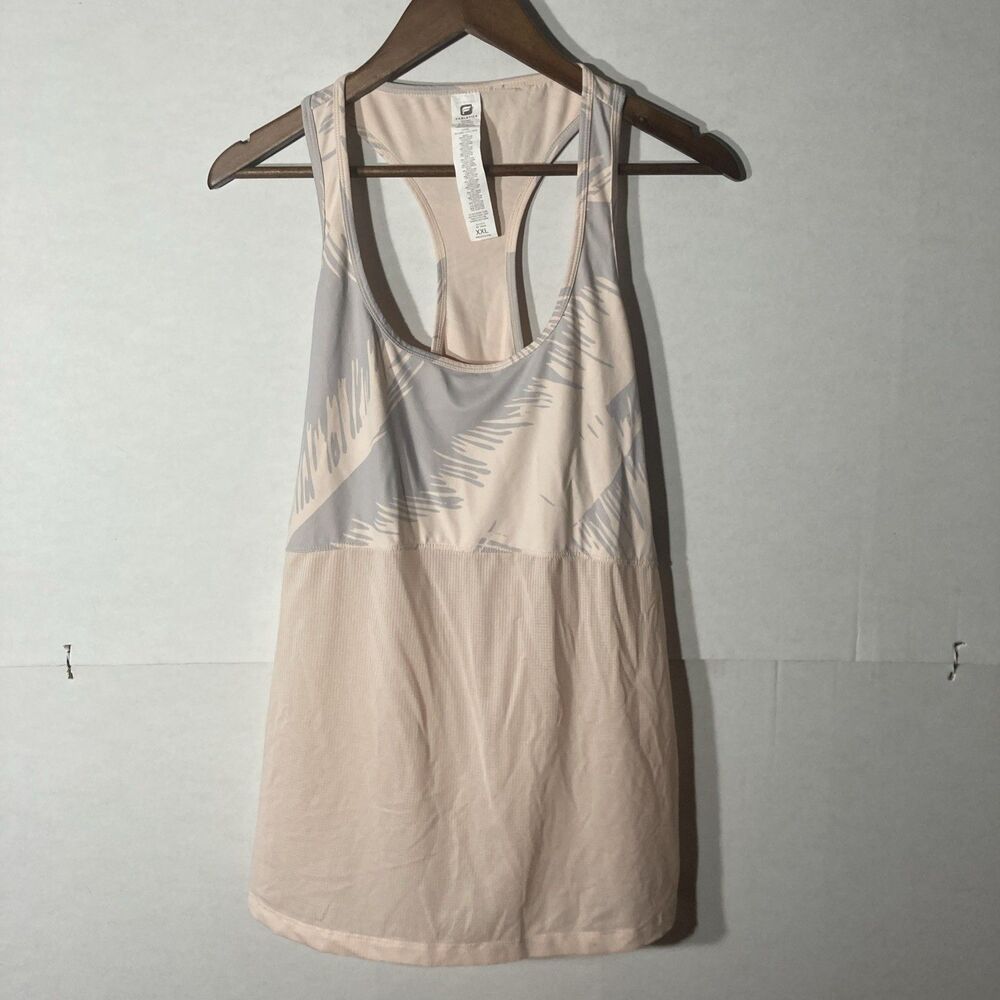 FABLETICS peach gray scoop neck racer back tank top XXL